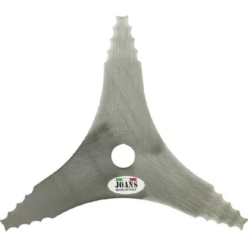 Mulčovací nůž na křovinořez ozubený 3 zuby šířka řezu 300 mm otvor 25 mm tloušťka 2,6 mm