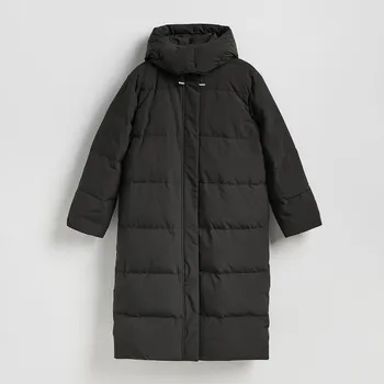 Dámský kabát Reserved - Péřová bunda s příměsí Sorony - černý - 218HF-99X - 218HF-99X-XS