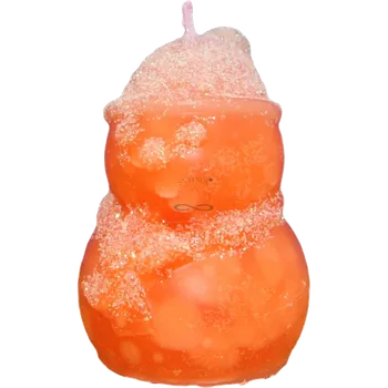 Svíčka Svíčka SNĚHULÁK KULICH – třpyt ledově oranžová, vanilka-pomer...