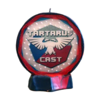 Svíčka Svíčka kruh logo TARTARUS CAST modro červená – ruční výroba S...