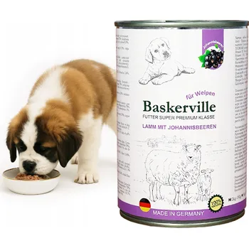 Krmivo pro psa Baskerville Vlhké krmivo pro štěňata superpremium. Telecí maso a ostružiny 400g