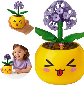 ostatní stavebnice KVĚTINOVÉ STAVEBNICE DÁREK STAVEBNÍ KVĚTINY KREATIVNÍ 3D SADA 64 dílů 1013A-4