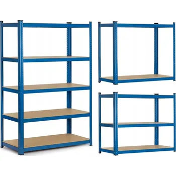 Dílenský regál Kovový skladový regál HUMBERG 150 x 75 x 30 cm, nosnost 125 kg na polici