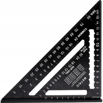 Úhloměr Úhelník truhlářský se základnou, 175mm hliníkový PRO