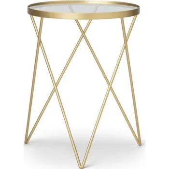 Konferenční stolek Odkládací stolek EMILY Ø 35,5 cm, zlatý