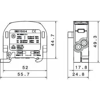 vypínač Propojovací lišta Simet 230 V IP20 0 A