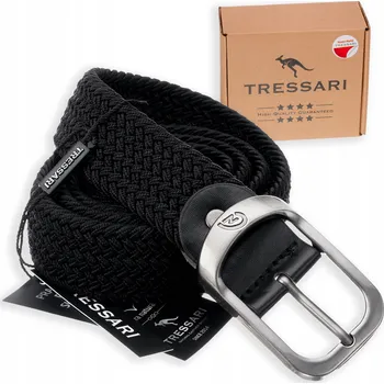 Opasek Elastyczny Pásek damski męski TRESSARI Pletený ke kalhotám SILNÝ černý