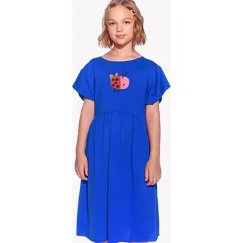 Dámské šaty Pískací šaty modré s beruškou Velikosti dětské: 98 (3r)