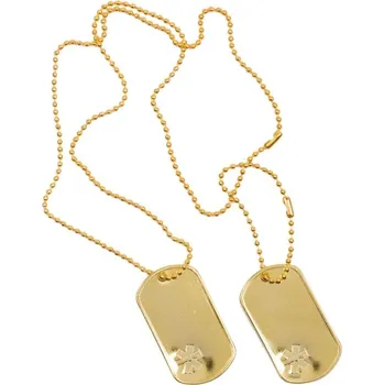 Vojenské psí známky ID známka MEDICAL Zlatá bez Tlumítek