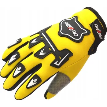 Moto rukavice RUKAVICE NA MOTOKROS ČTYŘKOLKU MOTORKU ŽLUTÉ M