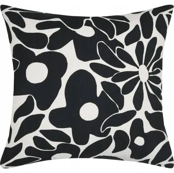 Polštář POVLEČENÍ NA POLŠTÁŘ BAVLNĚNÉ DEKORATIVNÍ DO OBÝVÁKU 40x40 BÍLO ČERNÉ