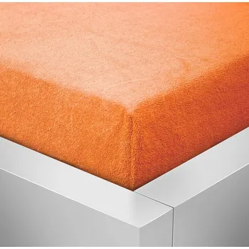 Prostěradlo Froté oranžové prostěradlo David dvoulůžko 160x200 cm Barva: Oranžová, rozměr: 160x200cm