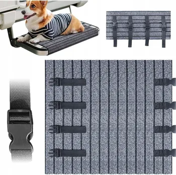 Rohožka PROTISKLUZOVÁ ROHOŽKA NA SCHODY DO KARAVANU ŠEDÁ 46X46 CM