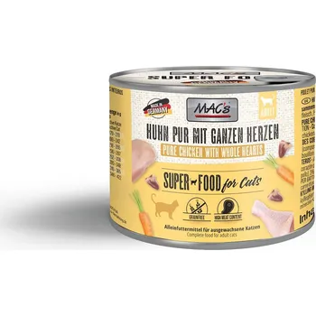 Krmivo pro kočku MAC's Cat, Čisté kuřecí maso s celými drůbežími srdci 6× 200 g