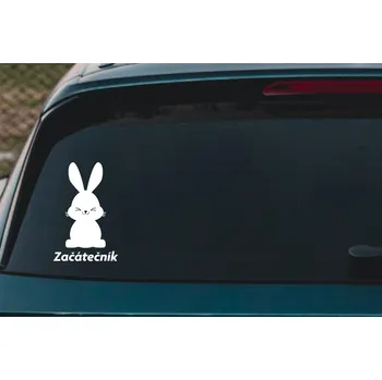 Samolepící dekorace Lepy.cz Samolepka na auto Začátečník, králík Velikost (šířka x výška): 11x17cm, Barevná varianta: Nugátová hnědá