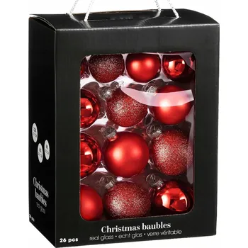 Vánoční dekorace Hladká Vánoční Koule vánoční koule 7 cm 26 ks