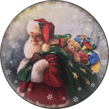 Talíř Dekorativní plastový talíř se Santa Clausem - Ø 33 cm