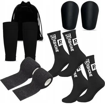 Pánské ponožky Fotbalový set chrániče 10x6 cm tejpy ponožky protiskluzové 39-46