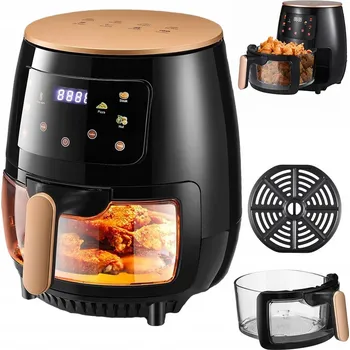 fritéza HORKOVZDUŠNÁ FRITÉZA 6L VELKÝ VÝKON 2400W 5 PROGRAMŮ HRANOLKY PIZZA MASO BEZ OLEJE