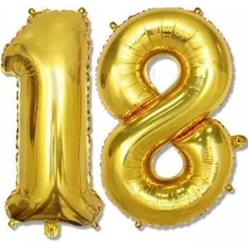 Balónek Balónky číslo 18 zlaté, 86 cm
