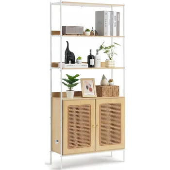 Obývací pokoj Regál Vevor 76,4 cm x 174,7 cm x 30 cm, odstíny hnědé