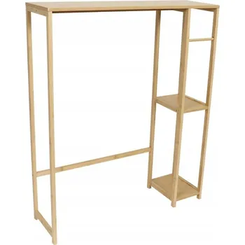 police REGÁL NAD PRAČKU BAMBUSOVÝ MDF 79 X 23 X 95 CM TŘI POLICE BÉŽOVÝ