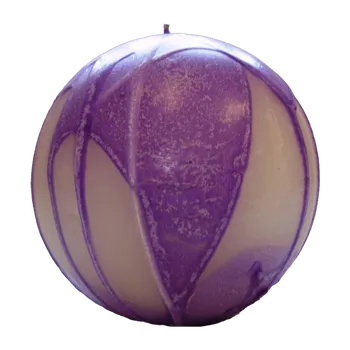 Svíčka Svíčka Koule VELKÁ fialovo bílá