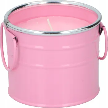 Svíčka Dekorativní vonná svíčka CITRONELLA Ø9,8x9,8 cm růžová v kyblíku