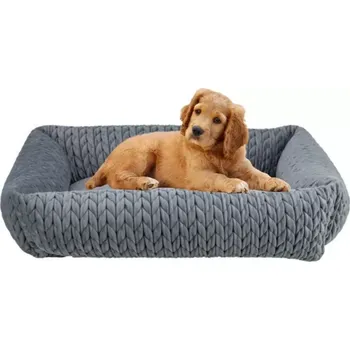 Pelíšek pro psa TRIXIE Obdélníkový pelech LIVIA sametový, šedá 80 x 60 cm