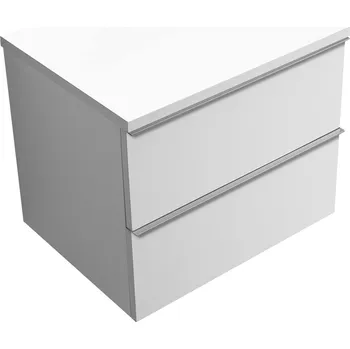 Koupelnový nábytek CERANO - Koupelnová skříňka pod umyvadlo s úchytkou/deskou pod umyvadlo Velora - 36 mm - bílá matná, chromová úchytka - 59x53x46 cm