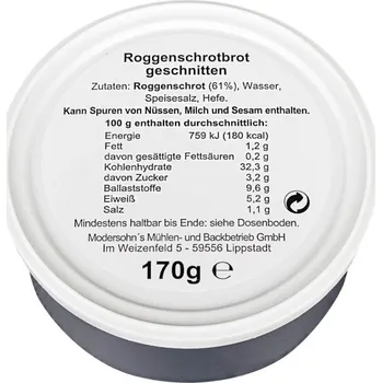 jídlo na cestu Trvanlivý chleba konzerva 170g