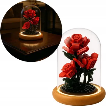 ostatní stavebnice LED KVĚTINOVÉ STAVEBNICE DÁREK KONSTRUKCE 3D KVĚTINA RŮŽE 219 dílů SKB3001