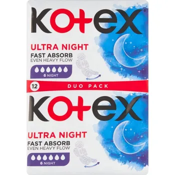 Menstruační vložka Kotex Ultra Night Duo Pack dámské hygienické vložky 12 ks