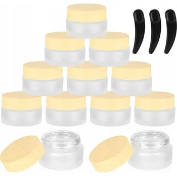 Sklenice Sada 12 Prázdných Kelímků na Krém 20ml Sklenice s Víčkem Barvy Dřeva