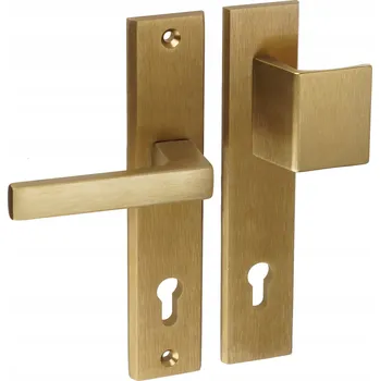 Dveřní kování UNIVERZÁLNÍ KLIKA S MADLEM PRO VENKOVNÍ DVEŘE THEO 72 MM VLOŽKA PATINA