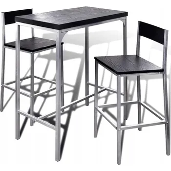 Jídelní set Sada vysoký stolek KUCHYŇSKÝ STŮL + 2x barová židle s opěrkou