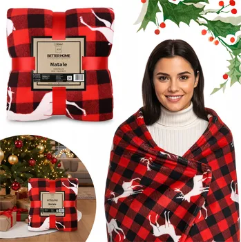 deka Flanelová deka DOMAREX 150 cm x 200 cm červená