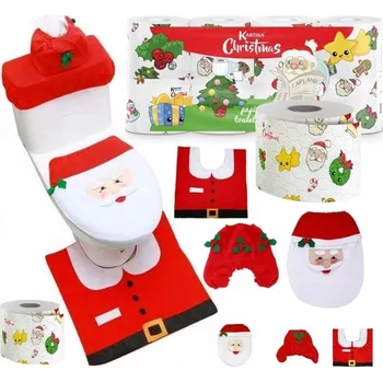 Koupelnová předložka VÁNOČNÍ KOUPELNOVÁ SADA MIKULÁŠ - KOUPELNOVÁ PŘEDLOŽKA + 8x TOALETNÍ PAPÍR DÁREK