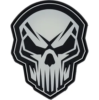 Nášivka Nášivka ANGRY SKULL GLOW velcro 3D PVC