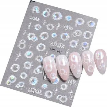 samolepka Samolepky na nehty Mýdlové bubliny kapky vody S213