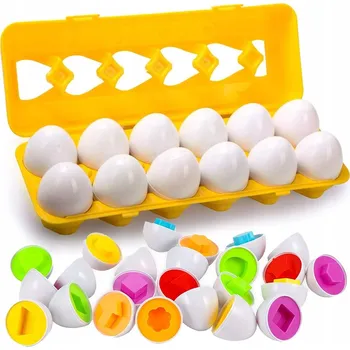 Výuková hračka VEJCE TŘÍDĚNÍ TVARŮ MONTESSORI EDUKAČNÍ HRAČKA SORTER PUZZLE RAZÍTKA
