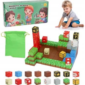 ostatní stavebnice MAGNETICKÉ STAVEBNICE STRONG STAVEBNICE KOSTKA 100 KS PANÁČEK STAVEBNICE PIXELY