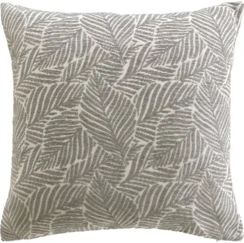 Polštář POLŠTÁŘ NA POHOVKU ŽAKÁROVÝ SE VZOREM LISTŮ ŠEDÝ 40 x 40 cm