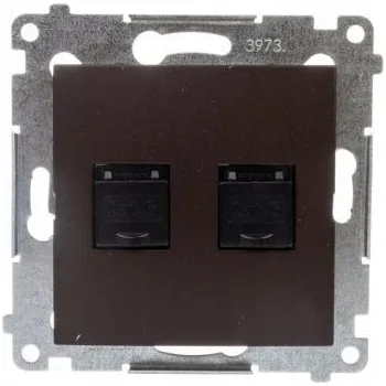 Elektrická zásuvka Internetová zásuvka nástěnná Kontakt-simon hnědá