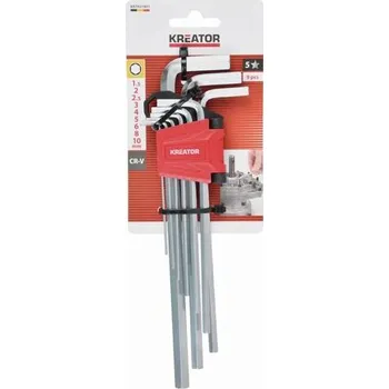 Klíč Imbusové klíče HEX dlouhé 9ks 1,5-10 Kreator KRTH21801