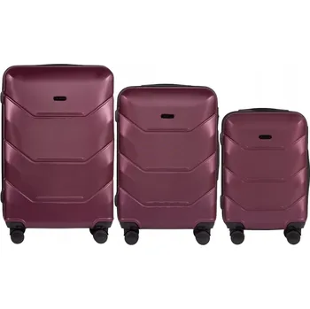 149 PEACOCK, Sada 3 kufrů s rozšířením ABS+ (L,M,S) Wings, BURGUNDY
