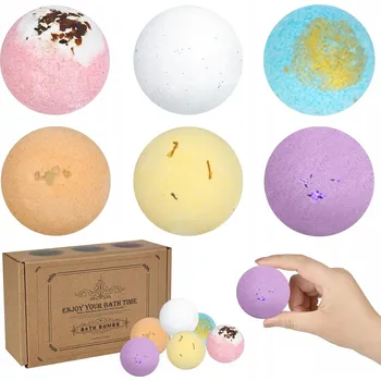 SADA ŠUMIVÝCH KOULÍ DO KOUPELE 6 KUSŮ PŘÍRODNÍ SLOŽKY HYDRATACE