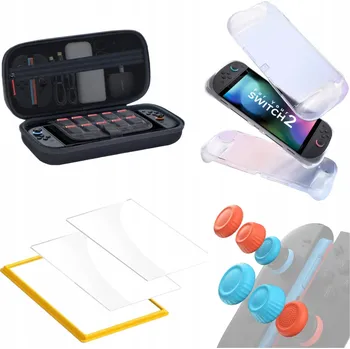 Herní konzole Sada příslušenství pro Nintendo Switch 2 - Sklo, Krytky na Joy-Con, Pouzdro, Obal