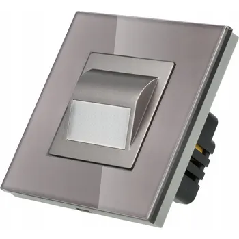 Nástěnné svítidlo Skleněné schodišťové osvětlení LED 230V 1W Šedé Teplá Barva