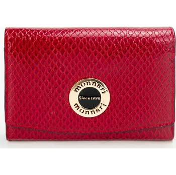 Monnari Elegantní, úhledná dámská peněženka | Na karty | Červená lakovaná | S logem